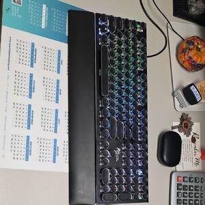RGB Mechanical Keyboard with Wrist Rest and mouse.
